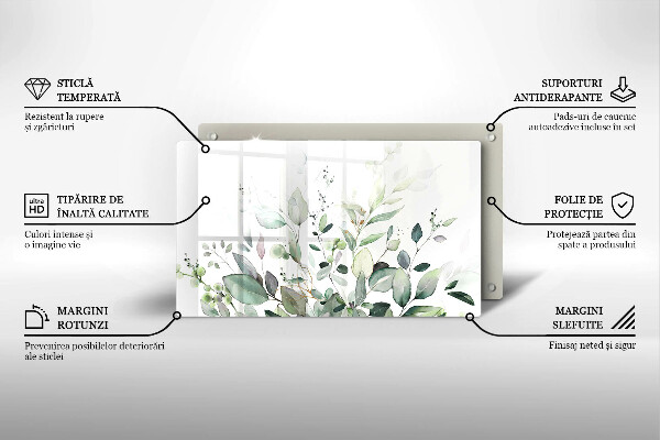 Tagliere in vetro Piante ad acquerello