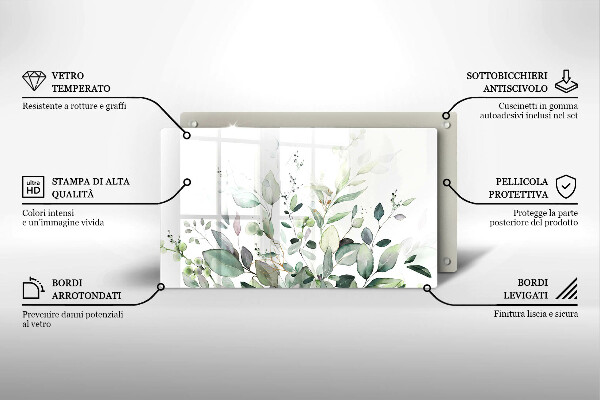Tagliere in vetro Piante ad acquerello
