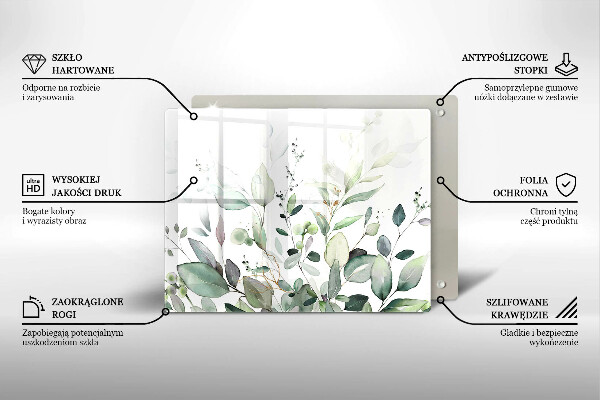 Tagliere in vetro Piante ad acquerello