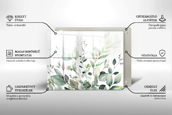 Tagliere in vetro Piante ad acquerello