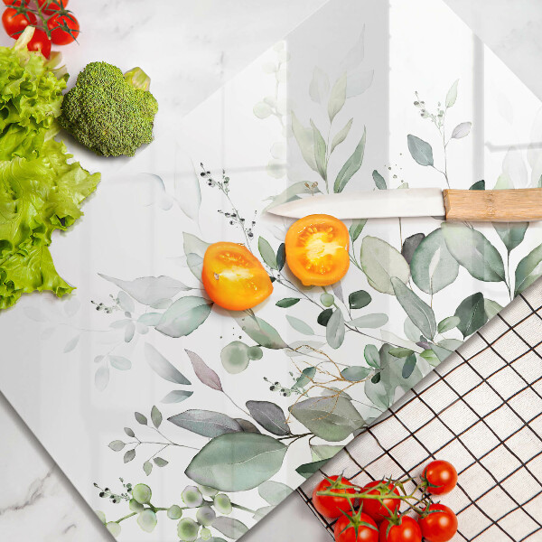 Tagliere in vetro Piante ad acquerello