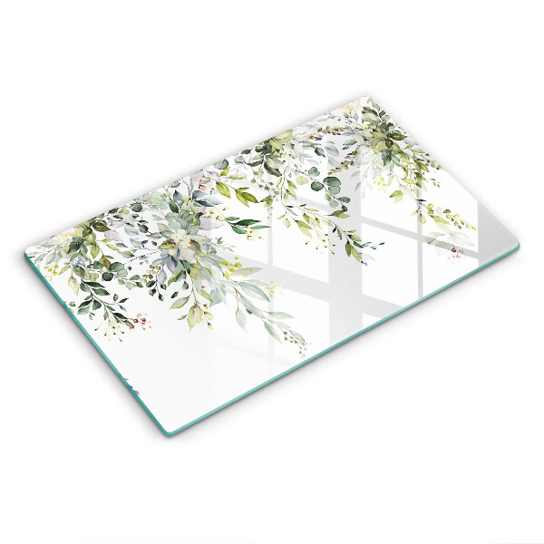Tagliere in vetro Foglie e fiori decorativi