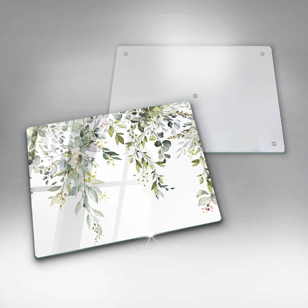 Tagliere in vetro Foglie e fiori decorativi