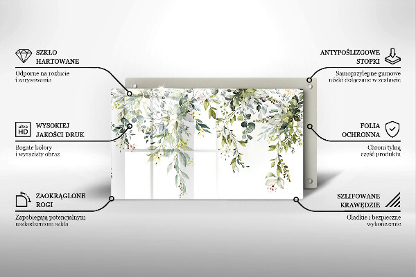 Tagliere in vetro Foglie e fiori decorativi