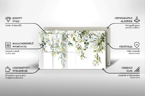 Tagliere in vetro Foglie e fiori decorativi