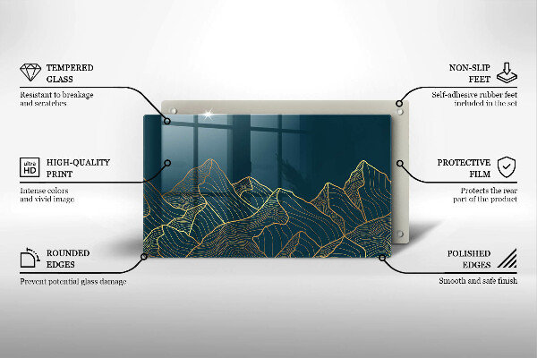 Tagliere in vetro Montagne astratte