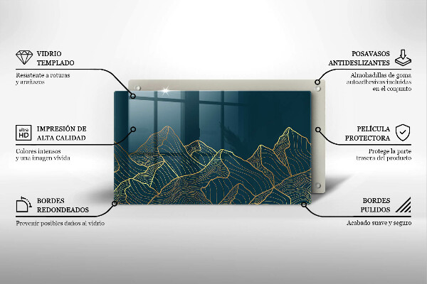 Tagliere in vetro Montagne astratte