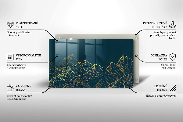 Tagliere in vetro Montagne astratte