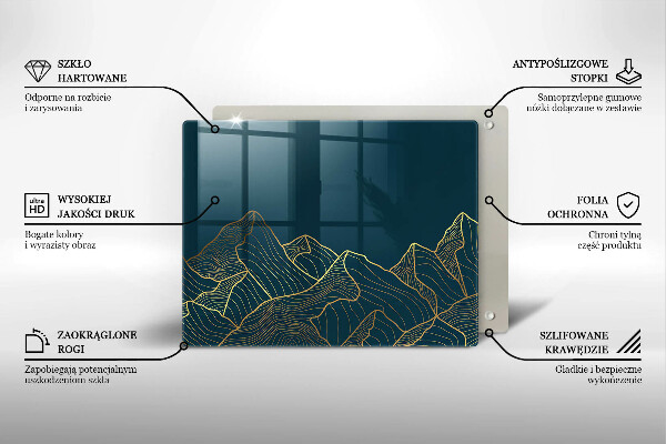 Tagliere in vetro Montagne astratte