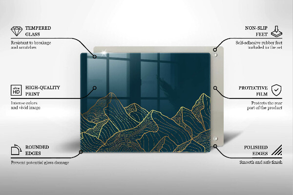 Tagliere in vetro Montagne astratte
