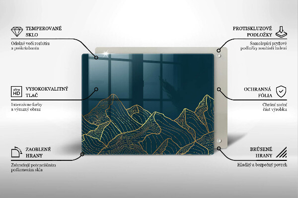 Tagliere in vetro Montagne astratte