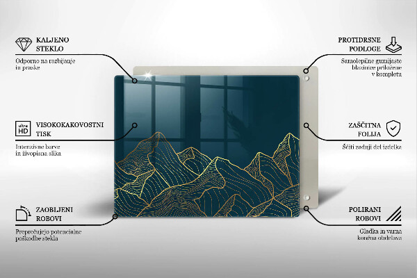 Tagliere in vetro Montagne astratte