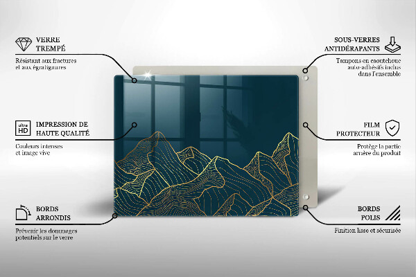 Tagliere in vetro Montagne astratte