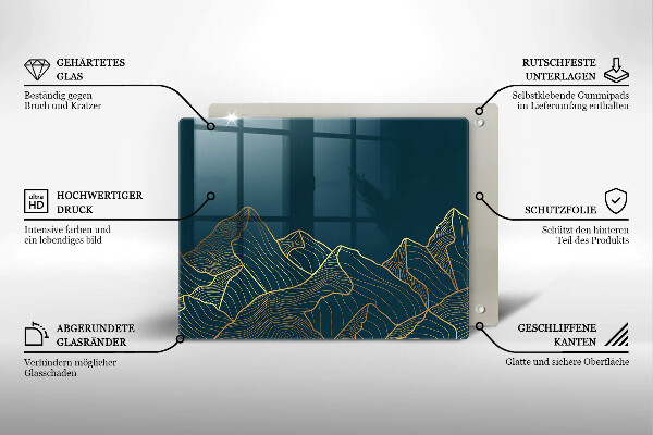 Tagliere in vetro Montagne astratte