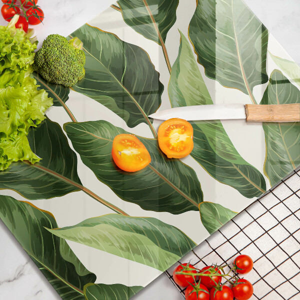 Tagliere in vetro Foglie di banana