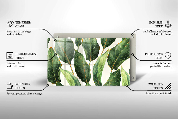 Tagliere in vetro Foglie di banana