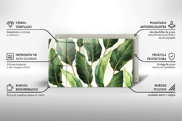 Tagliere in vetro Foglie di banana