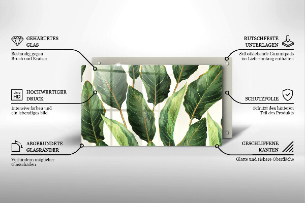 Tagliere in vetro Foglie di banana