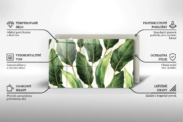 Tagliere in vetro Foglie di banana