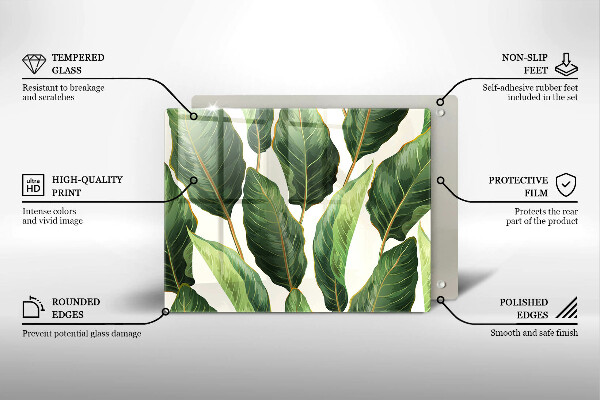 Tagliere in vetro Foglie di banana