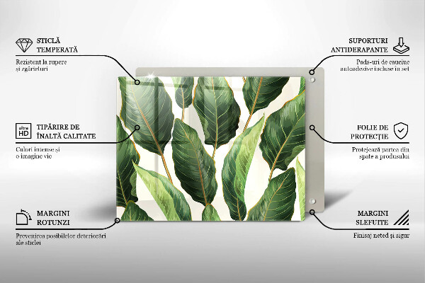 Tagliere in vetro Foglie di banana