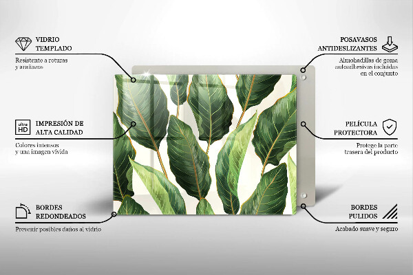 Tagliere in vetro Foglie di banana