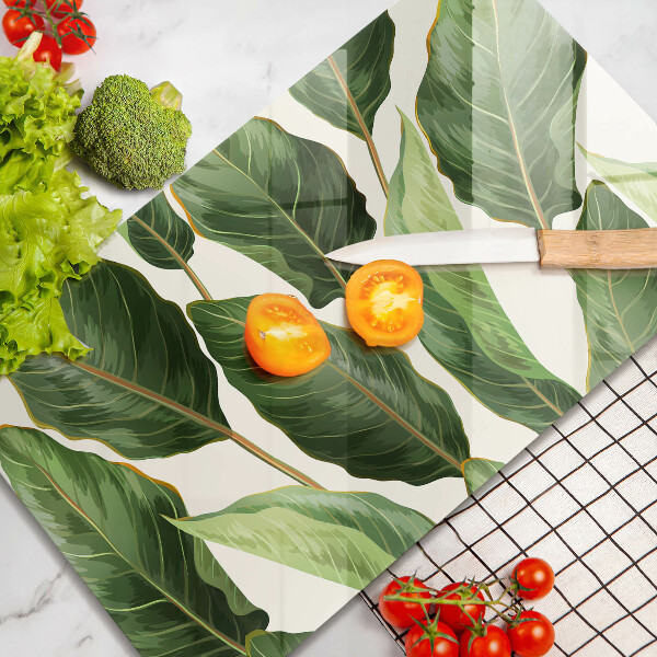 Tagliere in vetro Foglie di banana