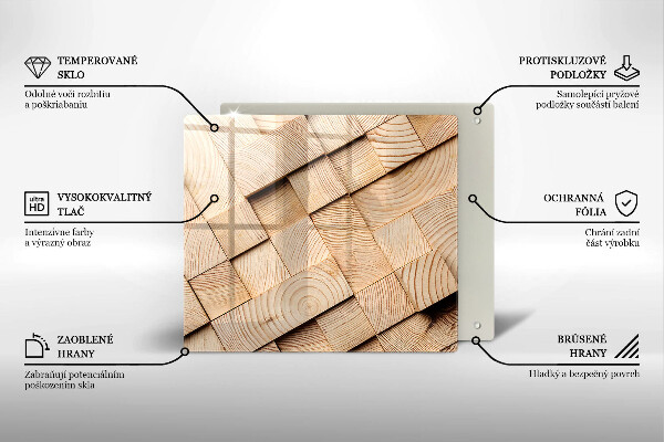 Tagliere in vetro temperato Quadrati di legno