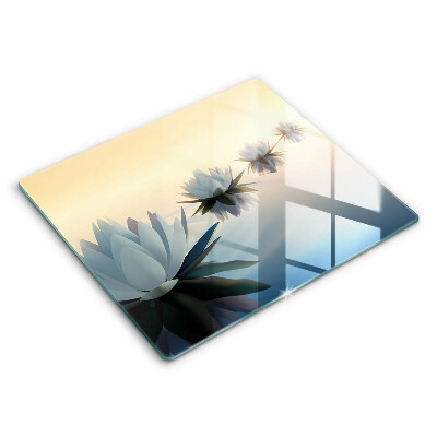 Tagliere in vetro temperato Fiori di giglio sull'acqua