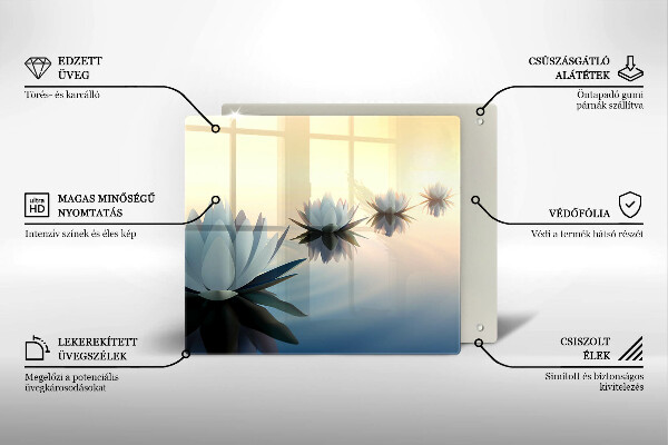 Tagliere in vetro temperato Fiori di giglio sull'acqua