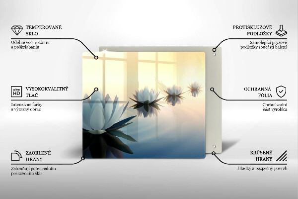 Tagliere in vetro temperato Fiori di giglio sull'acqua