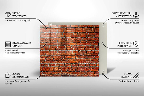 Tagliere in vetro temperato Muro di muro di mattoni