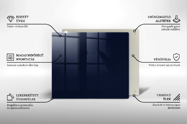 Tagliere in vetro blu navy