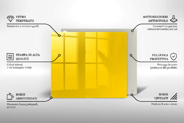Tagliere in vetro Giallo