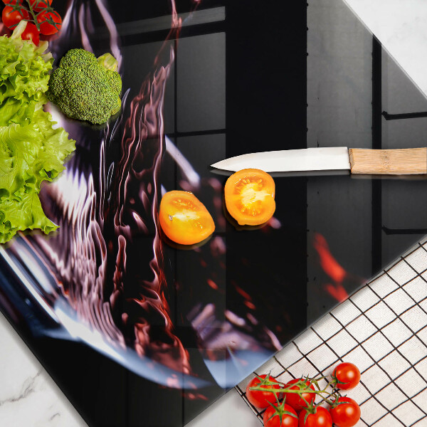 Tagliere in vetro temperato Un bicchiere di vino rosso