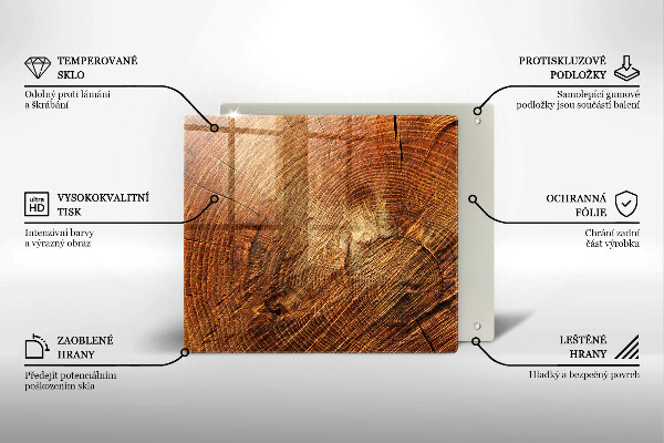 Tagliere in vetro temperato Venatura del legno dell'albero
