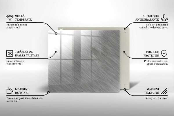 Tagliere in vetro temperato Sfondo con struttura in metallo