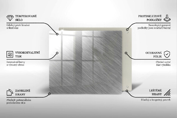 Tagliere in vetro temperato Sfondo con struttura in metallo