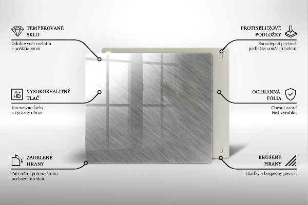 Tagliere in vetro temperato Sfondo con struttura in metallo