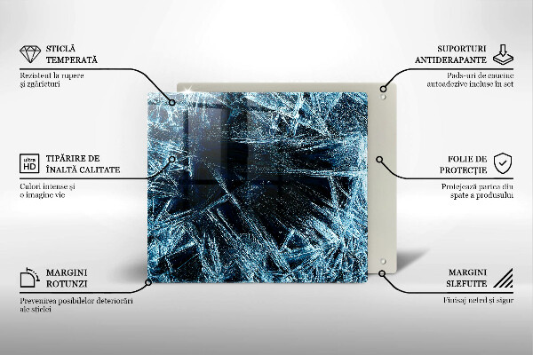 Tagliere in vetro temperato Struttura del ghiaccio tagliente