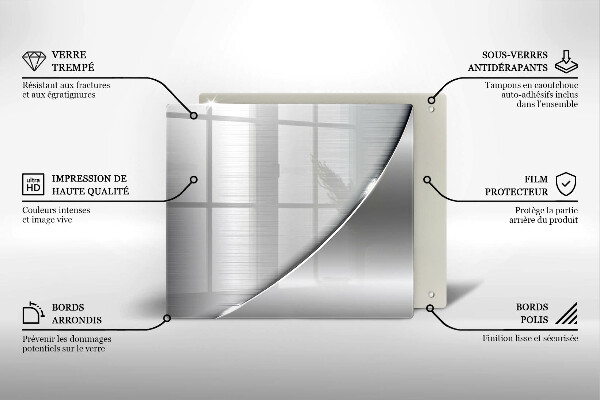 Tagliere in vetro temperato Forme metalliche