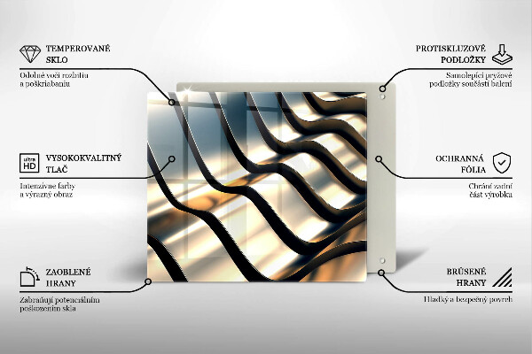 Tagliere in vetro temperato Forme metalliche 3D