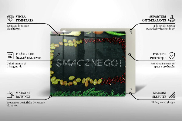 Tagliere in vetro temperato Iscrizione Buon appetito!