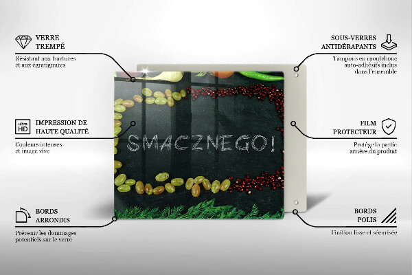 Tagliere in vetro temperato Iscrizione Buon appetito!