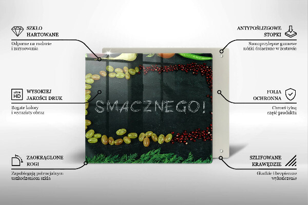 Tagliere in vetro temperato Iscrizione Buon appetito!