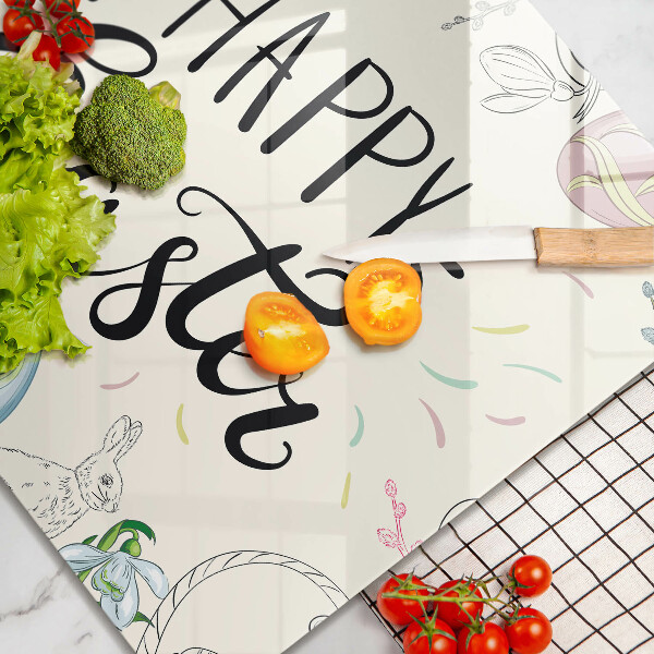 Tagliere in vetro temperato Happy Easter