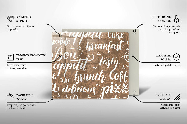 Tagliere in vetro temperato Sottotitoli Bon appetit