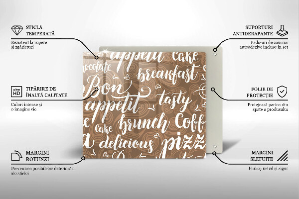 Tagliere in vetro temperato Sottotitoli Bon appetit