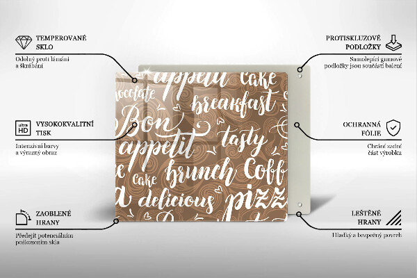 Tagliere in vetro temperato Sottotitoli Bon appetit