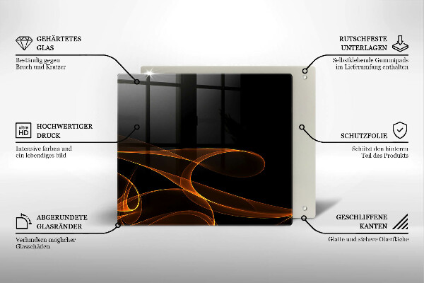 Tagliere in vetro temperato Linee astratte